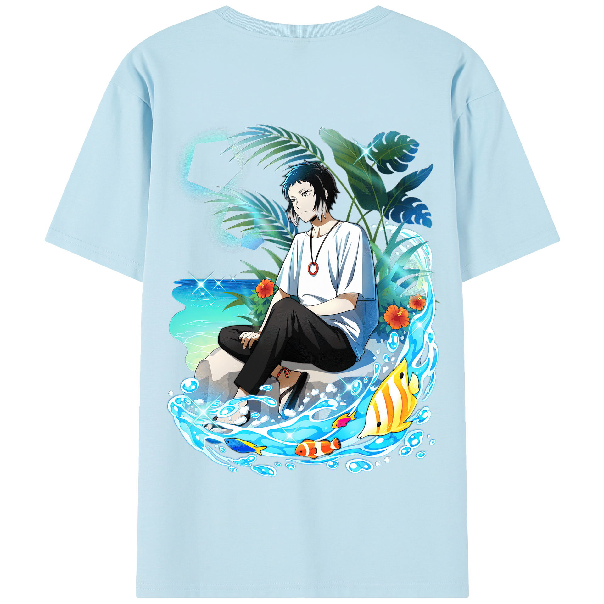 （画像用） 文豪ストレイドッグス Bungo Stray Dogs 綿100％半袖Tシャツ（背面プリント）